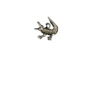 Crocodile R117 English Pewter Emblem on a Black Cord Necklace Handmade 41CM