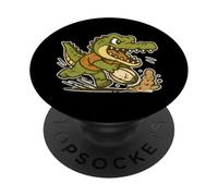 Crocodile Rugby dash Cartoon PopSockets Adhesive PopGrip