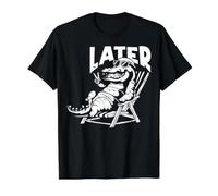 Crocodile - See You Later Summer or Vacation - Alligator Value Graphic T-Shirt, Men, Black, L
