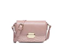Crocodile Skin 2 Compartments Flap Metal Push Lock Cross Body Bag JFY Pink One Size