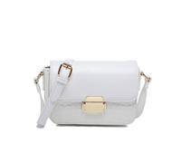 Crocodile Skin 2 Compartments Flap Metal Push Lock Cross Body Bag JFY White One Size