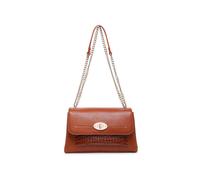 Crocodile Skin Pattern Front Pocket 3 Compartments Cross Body Bag JFY Brown One Size