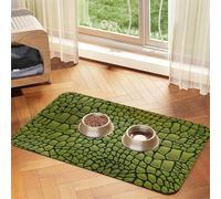 Crocodile Skin Pattern,Waterproof Pet Feeding Mat,PU Leather Placemats for Cat Dog Water Bowl,Food Mats,30x45cm