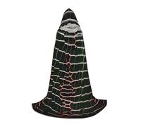Crocodile Skin Print Medieval Hooded Cloak with Hood Renaissance Cape Adult Halloween Cosplay Robe Wizard Costume, Black, Large