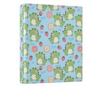 Crocodile Strawberry Donut Pattern 3 Ring Binder 1.5 Inch Round Ring Binder View Binder Holds 200 Documents for Home School Office Use