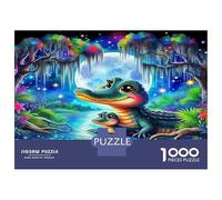 Crocodile Sturdy Paper Cosmic Swamp Alligator Jigsaw Puzzle for Adults Educational Birthday Gift 38x26cm/1000pcs
