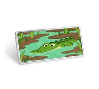 Crocodile that Lurks Stainless Steel Name Plate with Pin,Durable Personalized Name Tags,Name Badge for Business Work Lable Sign 1.4 * 2.8 in