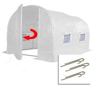 Crocodile Trading 3M X 2M + Anchorage Stake Kit (10' X 7' Approx) Pro+ White Poly Tunnel