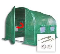 Crocodile Trading 3M X 2M + Ground Anchor Kit (10' X 7' Approx) Pro+ Green Poly Tunnel