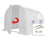 Crocodile Trading 3M X 2M + Ground Anchor Kit (10' X 7' Approx) Pro+ White Poly Tunnel