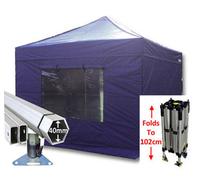 Crocodile Trading 3M X 3M Compact 40 Commercial Instant Shelter Pop Up Gazebos Frame, Canopy & Sides - Navy Blue