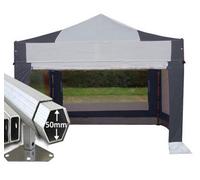 Crocodile Trading 3M X 3M Extreme 50 Commercial Instant Shelter Pop Up Gazebos Frame, Canopy & Sides - Black/silver