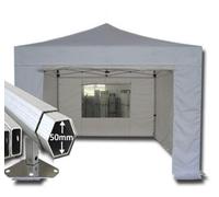 Crocodile Trading 3M X 3M Extreme 50 Commercial Instant Shelter Pop Up Gazebos Frame, Canopy & Sides - White