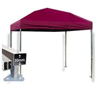 Crocodile Trading 3M X 3M Trader-Max 30 Commercial Instant Shelter Pop Up Gazebos Frame & Canopy - Burgundy