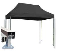 Crocodile Trading 3M X 4.5M Trader-Max 30 Commercial Instant Shelter Pop Up Gazebos Frame & Canopy - Black