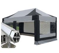 Crocodile Trading 3M X 6M Extreme 50 Commercial Instant Shelter Pop Up Gazebos Frame, Canopy & Sides - Black/silver