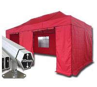 Crocodile Trading 3M X 6M Extreme 50 Commercial Instant Shelter Pop Up Gazebos Frame, Canopy & Sides - Red
