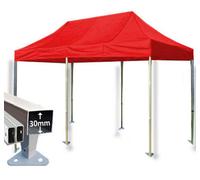 Crocodile Trading 3M X 6M Trader-Max 30 Commercial Instant Shelter Pop Up Gazebos Frame & Canopy - Red