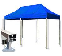 Crocodile Trading 3M X 6M Trader-Max 30 Commercial Instant Shelter Pop Up Gazebos Frame & Canopy - Royal Blue