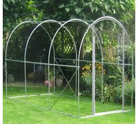 Frame Only 4m x 2m Polytunnel"Strongest In It's Class" a fully Galvanised Structure with more Diagonal & Roof Bracing than all others. Metal Hinged Door | Groundbar Kit.