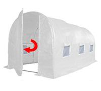 Crocodile Trading 4M X 2M (13' X 7' Approx) Pro+ White Polytunnel Greenhouse