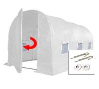 Crocodile Trading 4M X 2M + Ground Anchor Kit (13' X 7' Approx) Pro+ White Polytunnel Greenhouse