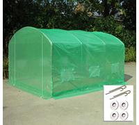 Crocodile Trading 4M X 3.5M + Ground Anchor Kit (13' X 11.5' Approx) Pro Max Green Polytunnel Greenhouse