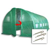 Crocodile Trading 6M X 3M + Anchorage Stake Kit (20' X 10' Approx) Pro+ Green Polytunnel Greenhouse