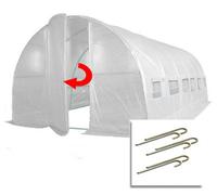Crocodile Trading 6M X 3M + Anchorage Stake Kit (20' X 10' Approx) Pro+ White Polytunnel Greenhouse