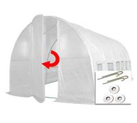 Crocodile Trading 6M X 3M + Ground Anchor Kit (20' X 10' Approx) Pro+ White Poly Tunnel