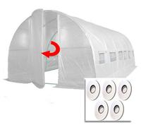 Crocodile Trading 6M X 3M + Hotspot Tape Kit (20' X 10' Approx) Pro+ White Polytunnel Greenhouse