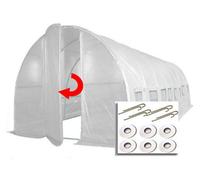 Crocodile Trading 8M X 3M + Ground Anchor Kit (27' X 10' Approx) Pro+ White Poly Tunnel