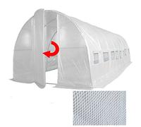 Crocodile Trading 8m x 3m Polytunnel ''Strongest In It's Class'' a fully Galvanised Structure with more Diagonal & Roof Bracing. Metal Hinged Door | Rear Zippered Wide Access Groundbar Kit, White