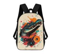 Crocodile Wall Art Bold Decor for Wildlife Enthusiasts Alligator Vinyl Art Children's Backpack, 3D Printed School Backpack, Backpack for Boys Girls, Adjustable School Bag for Primary School 17inch