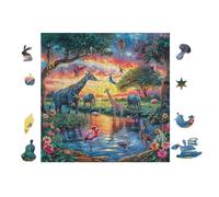 Crocodile Waterfall 100 Piece Count Premium Jigsaw Puzzle Teen Fans 14-18 Yrs Brain Training Ultra Difficult Leisure Adventure Valentines Wooden Cardboard 28x28cm