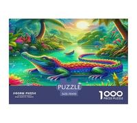 Crocodile1000Pieces JigsawPuzzleswildlife ForAdult Challenging LargePiecePuzzles Age12+byth Challenging The Impossible Difficult Game Fun, Challenging 70x50cm/1000pcs