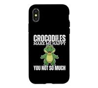 Crocodiles Make Me Happy You Not So Much Funny Crocodile Case for iPhone X/XS