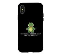 Crocodiles Make Me Happy You Not So Much Funny Crocodile Case for iPhone X/XS
