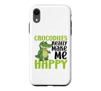 Crocodiles Make Me Happy You Not So Much Funny Crocodile Case for iPhone XR
