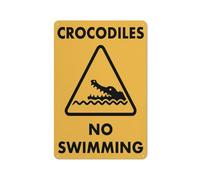 Crocodiles No Swimming Sign Sign, 8 X 12 Grade Reflective Sheeting Rust Free Aluminum, Weather Resistant, Waterproof, Easy To Mount