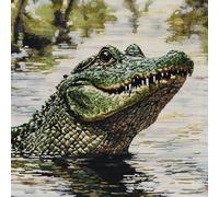 Crocodiles, Water Cross Stitch Kits - Counted Cross Stitch Kits for Beginners Adults,11 CT Patterns Dimensions Embroidery Kits Arts Craft Kits, Home Decor 15.7 x 15.7in,40x40cm（2） A