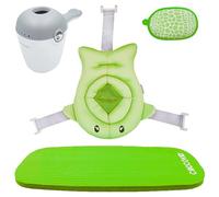 CROCOKID® Baby Bath Accessories - Baby Bath Kit - 5 Bath Accessories for Newborns | Baby Bath Cushion, Complete Baby Bath Kit, Newborn Baby Bath Kit - Green