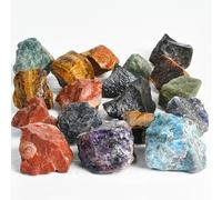 Crocon 1LB Assorted Rough Bulk Natural Stone Raw Gemstone Tumbling Cabbing Polishing Gem Mining Chakra Balancing Reiki and Crystal Healing Good Luck Home Office Décor