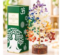 Crocon® 7 Chakra Crystals Tree Gifts, Spiritual Birthday Gifts for Women & Men | Home Decoration & Crystal Gift, Meditation & Yoga Room Decor | Presents for Mum, Sister, Grandma Ideas, house warming