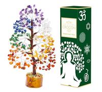 Crocon® 7 Chakra Tree of Life - Crystal Tree for Positive Energy - Handmade Gemstone Tree, Seven Chakra Tree, Good Luck Money Tree Bonsai, Healing Crystals - Meditation Stone, Spiritual Gift