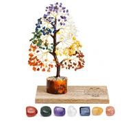 Crocon® 7 Chakra Tree of Life with 7 Tumbles with Wooden Tray for birthday