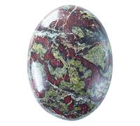 Crocon dragon bloodstone Large oval Palm Stone Pocket Massage Worry Stones for Natural Body Chakra Balancing Reiki Healing Stones and Crystal Grid Healing Massage Spa Crystals