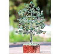 Crocon Green Aventurine Gemstone Tree Feng Shui Bonsai for Reiki Healing Chakra Balancing Mystical Spiritual Good Luck & Prosperity Home Decor Size: 10 Inch