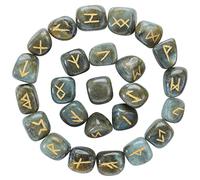 Crocon® Labradorite Rune Stones Set 15-20 mm 25 Pcs Elder Futhark