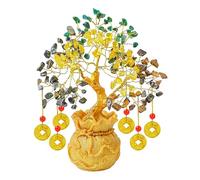 Crocon Money Wealth Crystal Tree with Artificial Coin Pot Base Bonsai for Home & Office Decor Good Luck 6 Feng Shui Coins Money Tree Crystal Spiritual Gifts for Women Mom Sister Desk Bookshelf Dcor